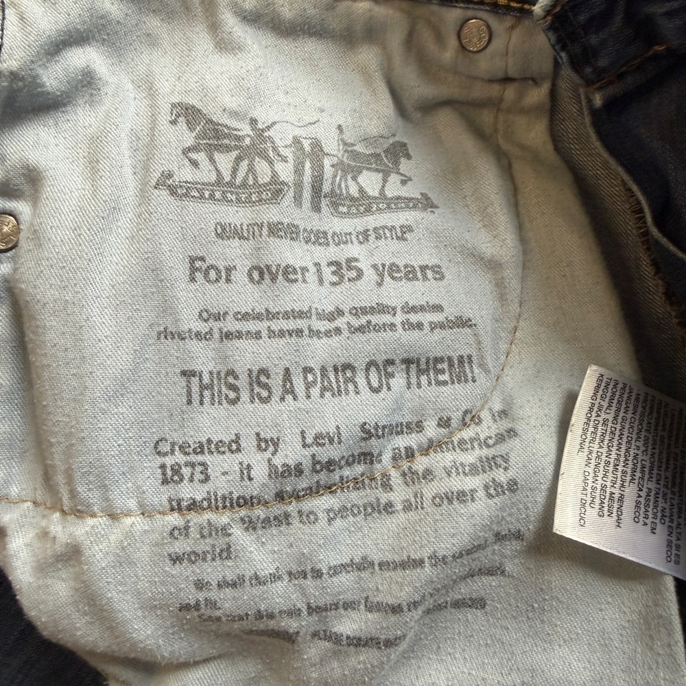 Levi's Light Blue Straight Jeans 31 x 26 - Picture 5 of 6